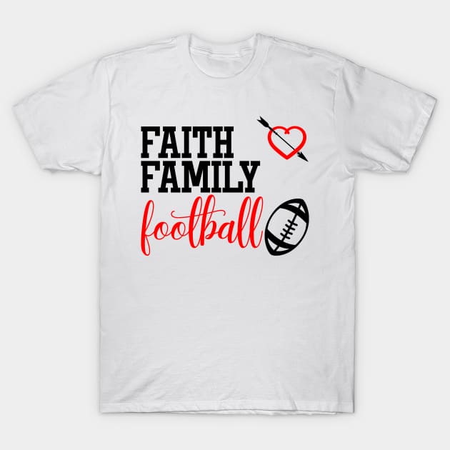 Faith Family Football T-Shirt by gdimido